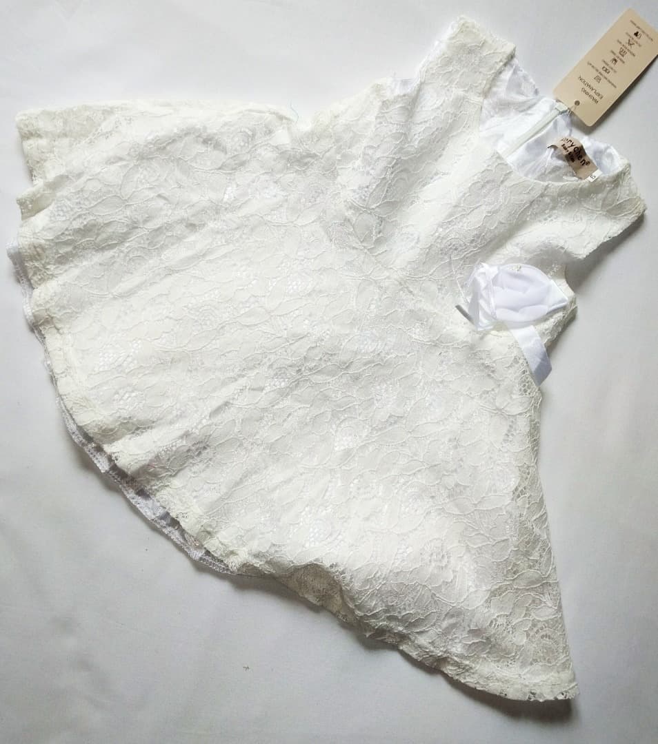 Robe Princesse Blanche en Dentelle pour Bébé 1 an