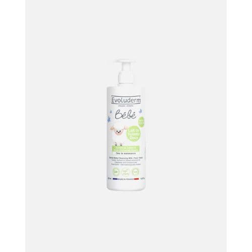 Evoluderm Lait de Toilette Doux Visage &amp; Corps Pour Bébé, 500 ml