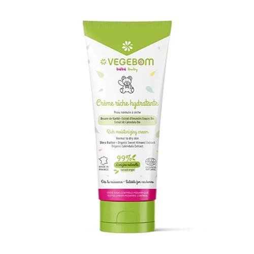Crème riche hydratante VEGEBOM pour bébé, 200ml